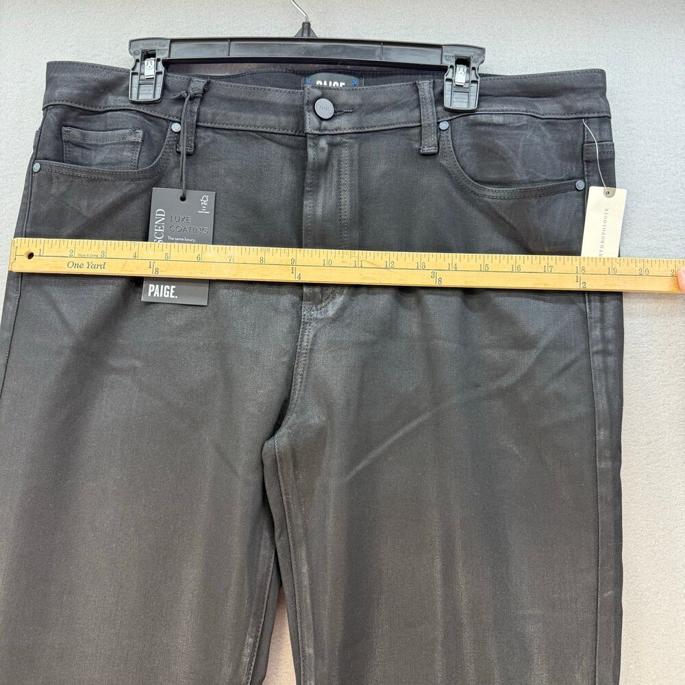 Paige Pants Women's 33 (16) Black Claudine Transend Lux Coating Antrhopologie - Picture 13 of 16